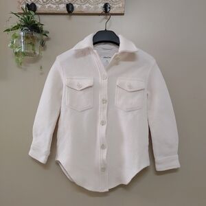 Wilfred Free Ganna Aritzia Merino Wool White Shacket Button Up Women’s Size 2XS